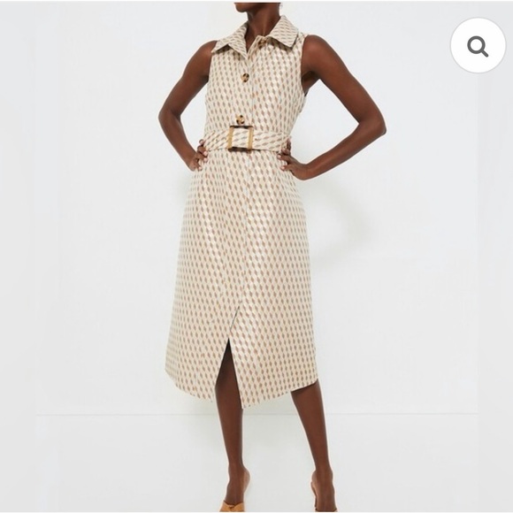 Tuckernuck Dresses & Skirts - NWT Tuckernuck Ocean Spray Sleeveless Cheyenne tan blue geometric print Dress XS